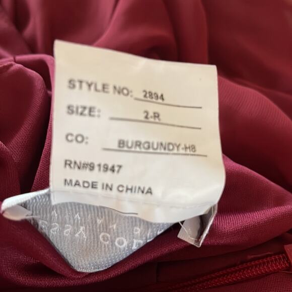 New ~  DESSY COLLECTION ~ Gorgeous Burgundy full length dress- sz 2R FALL - Picture 8 of 8